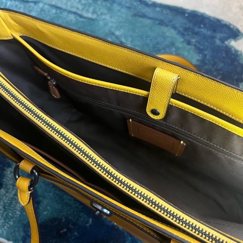 EUC Coach Yellow Work Tote - Picture 9 of 12